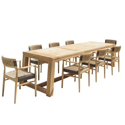VALERIA - Set no. 2 Recycled Teak Garden Furniture Set for 8 People