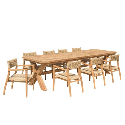 VALERIA - Set no. 8 Recycled Teak Garden Furniture Set | 8-10 People