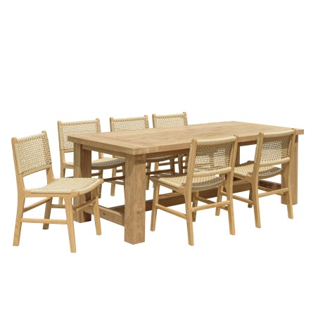 Lot n°12 VALERIA Salon de jardin teck recyclé rotin synthétique