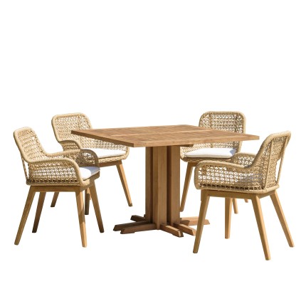 VALERIA Set no. 22 Recycled Teak Garden Furniture Set for 4 People