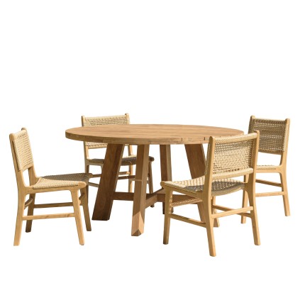 VALERIA - Set no. 23 Recycled Teak Garden Furniture Set for 4 People