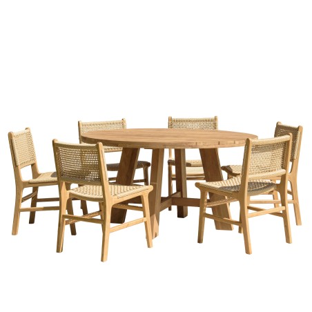 VALERIA - Set no. 24 Recycled Teak Garden Furniture Set for 6 People
