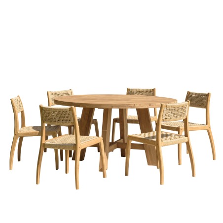 VALERIA - Set no. 26 Recycled Teak Garden Furniture Set for 6 People