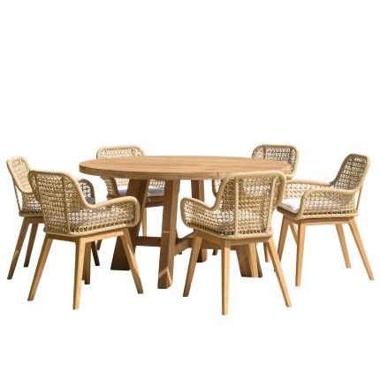 VALERIA - Set no. 32 Recycled Teak and Synthetic Rattan Garden Furniture Set