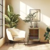 HELENA Sideboard with 1 Glass Door - Green Pine Frame and Black Metal