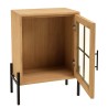 HELENA Sideboard with 1 Glass Door - Green Pine Frame and Black Metal