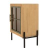 HELENA Sideboard with 1 Glass Door - Green Pine Frame and Black Metal
