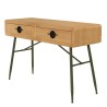 Console HELENA en pin naturel et métal vert