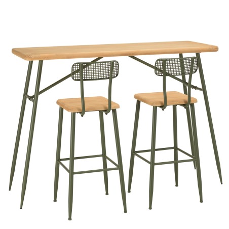 Ensemble bar HELENA - Pin et métal vert