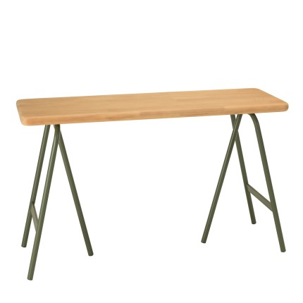 Console HELENA en pin et métal vert