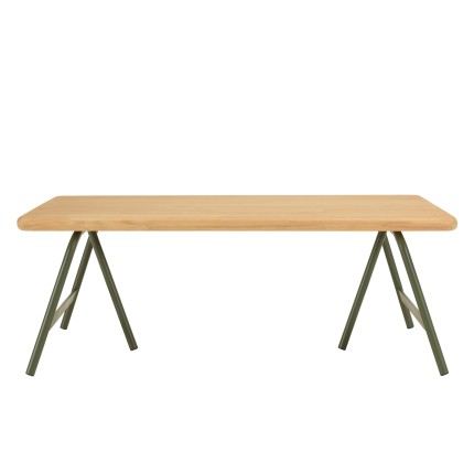 Table basse HELENA en pin et métal vert