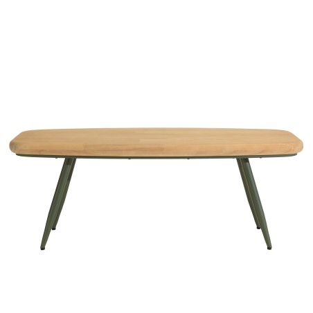 HELENA - PM Coffee Table with Pine Top and Green Metal Legs