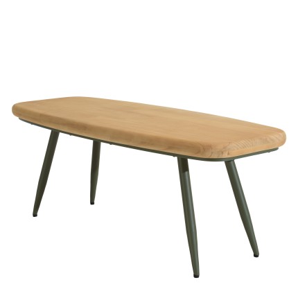 Table basse HELENA en pin et métal vert