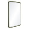 HELENA - Rectangular Mirror with Rounded Corners in Green Metal