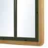 HELENA - Rectangular Glass Roof Style Mirror in Pine and Green Metal