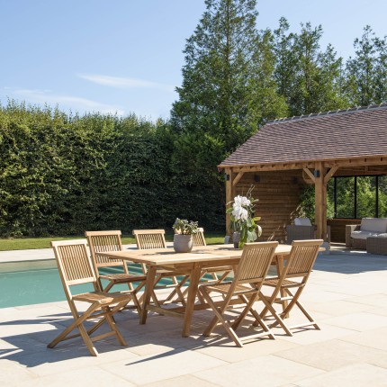 Salon de jardin en teck 8/10 personnes - Élégance et durabilité