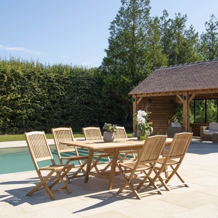 Salon de jardin en teck FUN 8/10 personnes