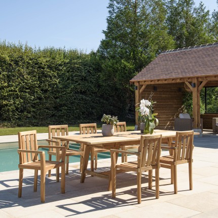 FUN Teak Garden Furniture Set for 8/10 People