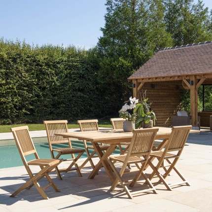 Salon de jardin en teck FUN 8/10 personnes