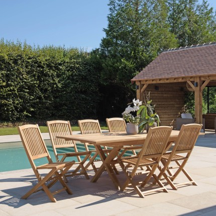 FUN Teak Garden Furniture Set for 8/10 People