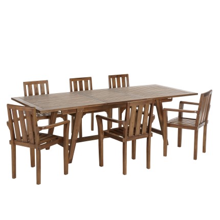 MAEVA Oiled Teak Garden Furniture Set for 8-10 People