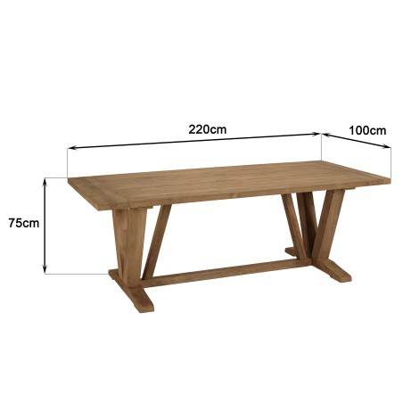 VALERIA Set no. 14 - Recycled Teak Garden Furniture Set for 6 People