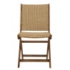 VICTOIRE Set of 2 Folding Chairs in Oiled Acacia and Synthetic Rattan