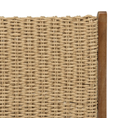 VICTOIRE Set of 2 Folding Chairs in Oiled Acacia and Synthetic Rattan