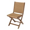 VICTOIRE Set of 2 Folding Chairs in Oiled Acacia and Synthetic Rattan