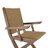 VICK Set of 2 Folding Armchairs - Oiled Acacia & Synthetic Rattan