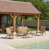 Salon de jardin VICTOIRE - Acacia huilé et rotin synthétique