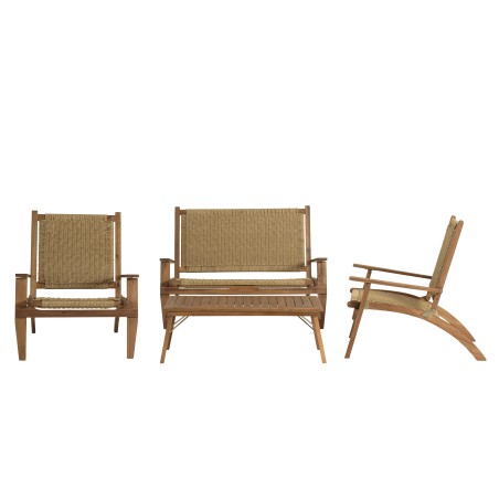 VICTOIRE 4-Seater Garden Furniture Set - Acacia & Rattan