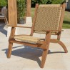 VICK 4-Seater Garden Furniture Set - Acacia & Rattan