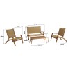 VICK 4-Seater Garden Furniture Set - Acacia & Rattan