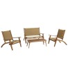 VICTOIRE 4-Seater Garden Furniture Set - Acacia & Rattan