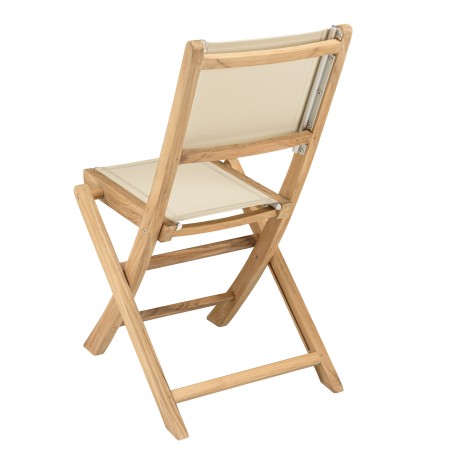 HARRIS - Set of 2 beige textilene folding chairs