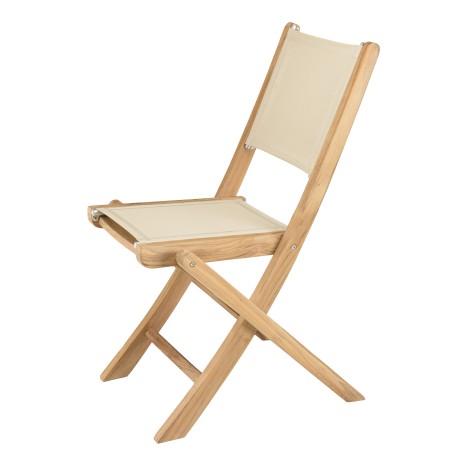 HARRIS - Set of 2 beige textilene folding chairs