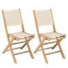 HARRIS - Lot de 2 chaises pliantes textilène couleur beige