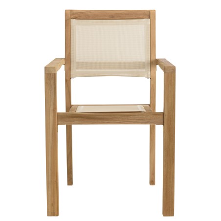 HARRIS - Lot de 2 fauteuils empilables textilène couleur beige