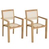 HARRIS - Lot de 2 fauteuils empilables textilène couleur beige
