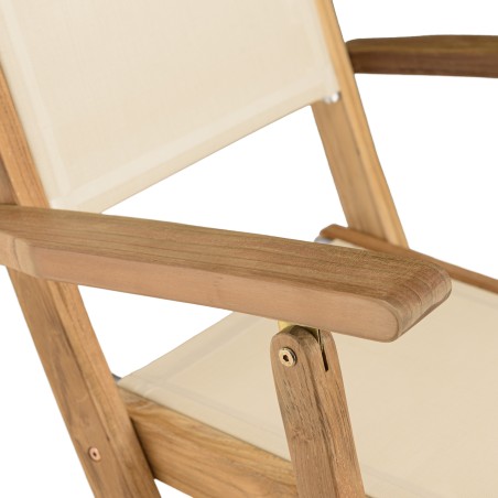 HARRIS - Set of 2 beige textilene folding armchairs
