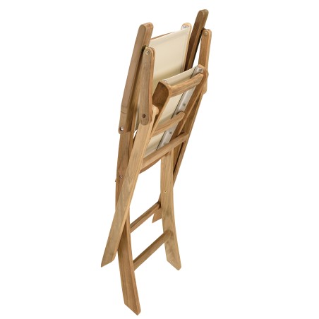 HARRIS - Set of 2 beige textilene folding armchairs
