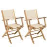 HARRIS - Lot de 2 fauteuils pliants textilène couleur beige