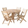 HARRIS - Lot No. 156 Teak and textilene garden furniture for 4/6 people