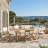 HARRIS - Lot No. 157 Teak and textilene garden furniture for 8/10 people