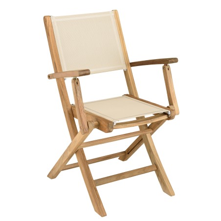 Teak and textilene garden set for 10/12 people FUN