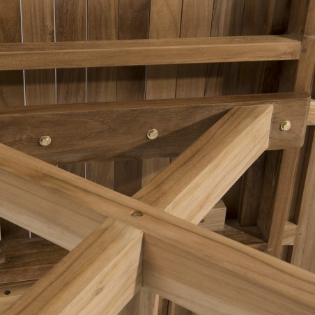 Teak and textilene garden set for 8/10 people FUN