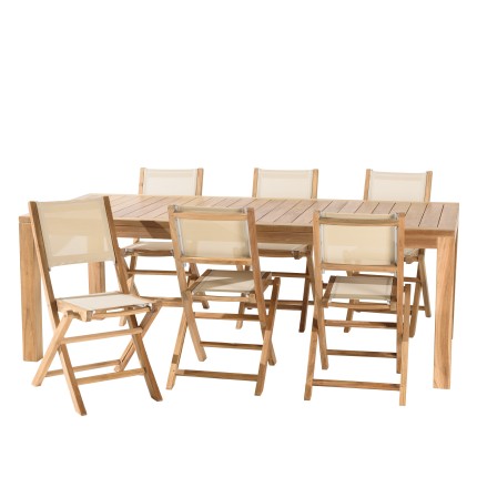 HARRIS - Lot No. 167 Teak and textilene garden furniture for 8/10 people