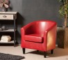 Fauteuil cabriolet KATE rouge pieds noirs - Style design / factory