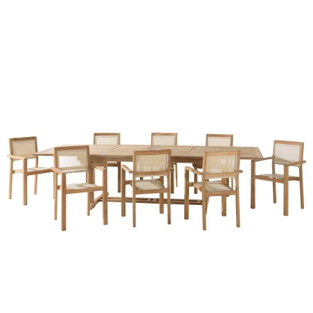 FUN - Teak and textilene garden furniture for 10/12 people